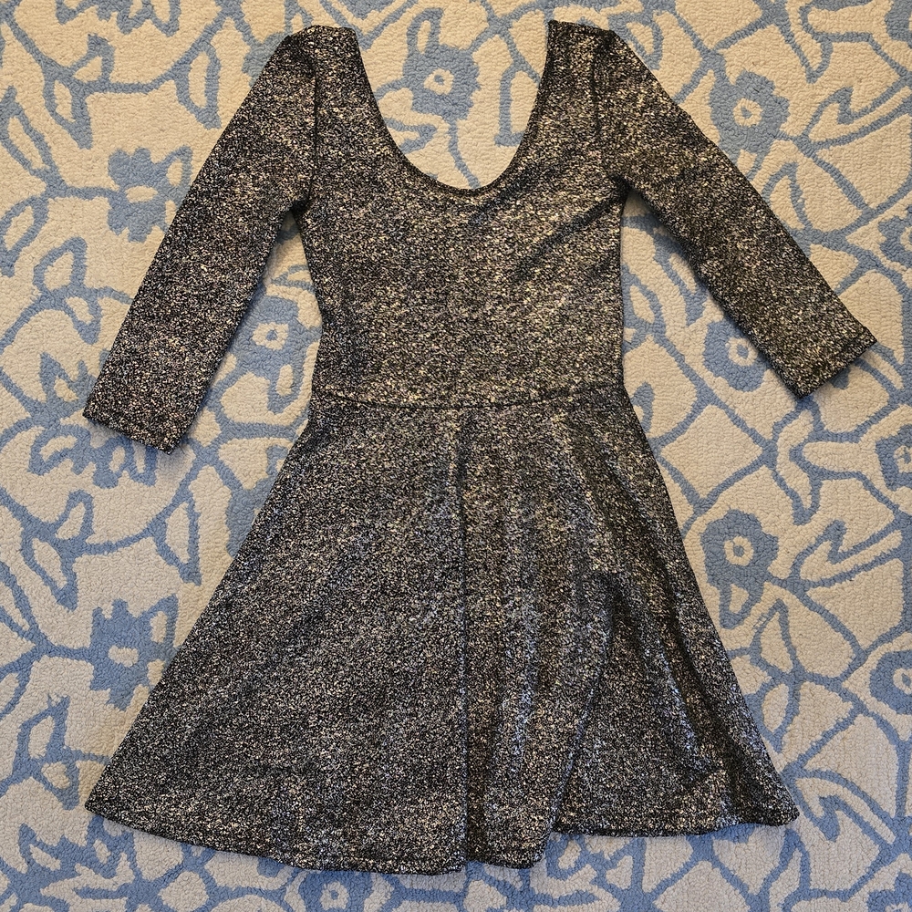 Bethany Mota Black and Silver Glitter Dress